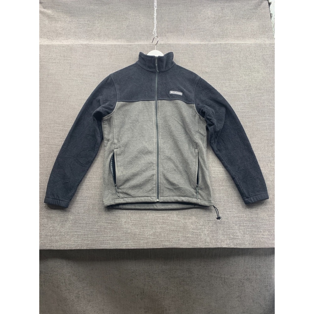 Columbia Steens Mountain 2.0 Fleece Jacket Mens S Black Gray Mock Neck Full Zip